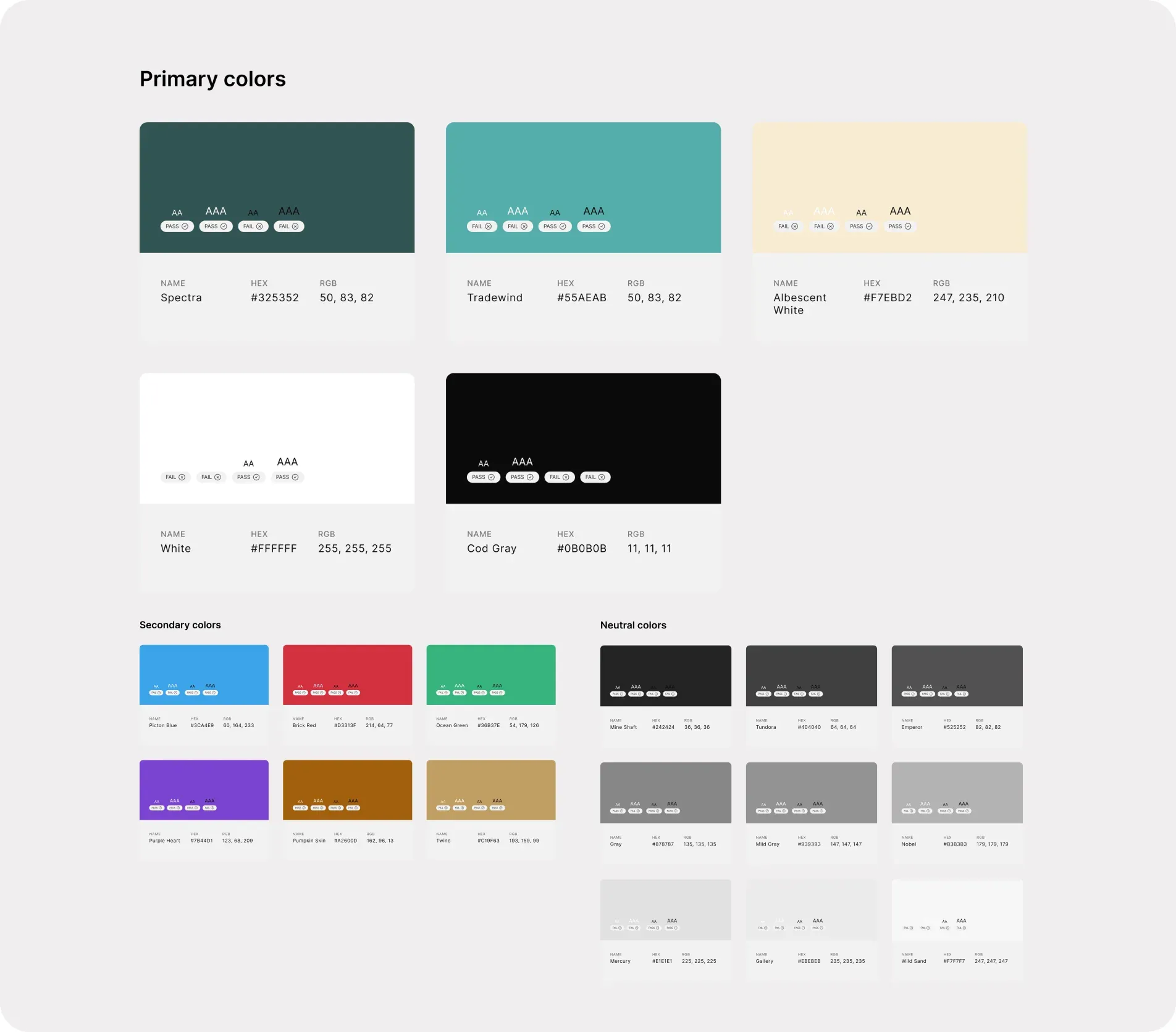 Home Centre color palette